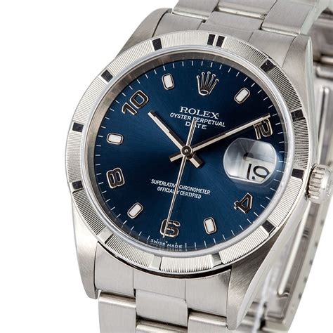 Rolex date 15210 blu 